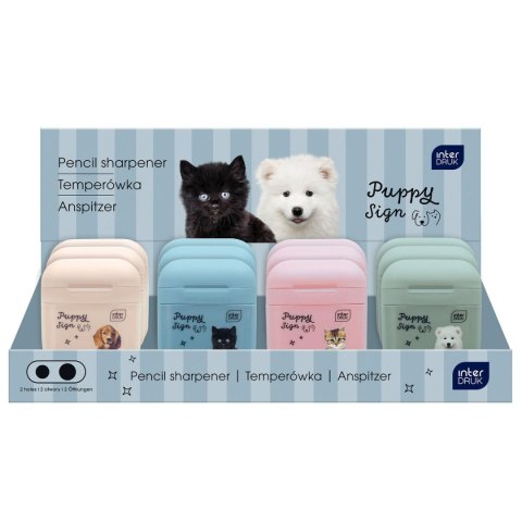 Temperówka PUPPY SIGN podwójna mix plastikowa Interdruk