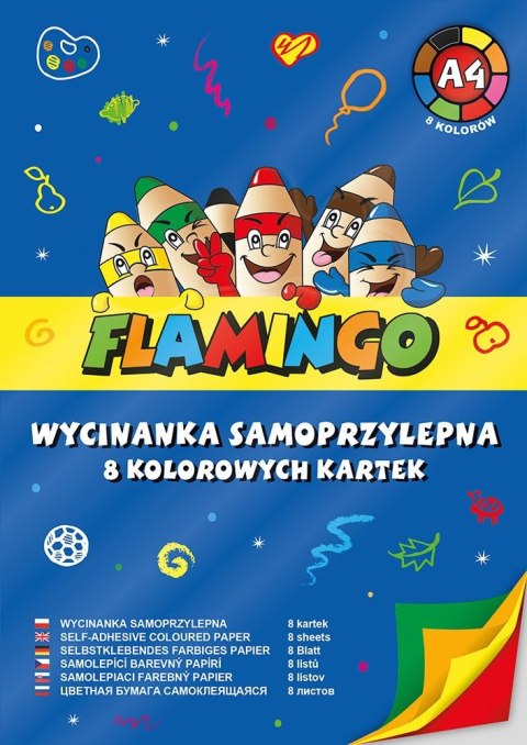 Zeszyt papierów kolorowych A4 8k Flamingo