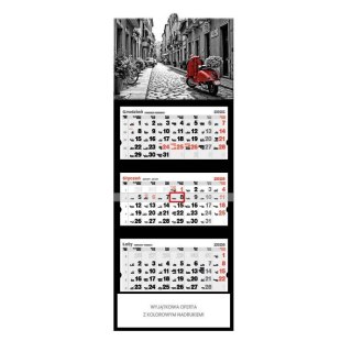 Kalendarz ścienny BLACK&RED trojdzielne- 320mm x 855mm Jotan (t55)