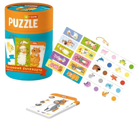 Puzzle Kolorowe zwierzęta dwustronne 10x2 el. Dodo (MON200100)