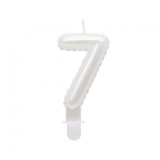 Świeczka urodzinowa cyferka 7, perłowa biała, 7 cm Godan (SF-PBI7)