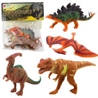 Figurka Dinozaurów T-Rex Pteranodon Stegosaurus Parasaurolophus 4szt Lean (24981)