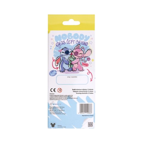 Kredki ołówkowe Stitch trójkątne 12 kol. Beniamin