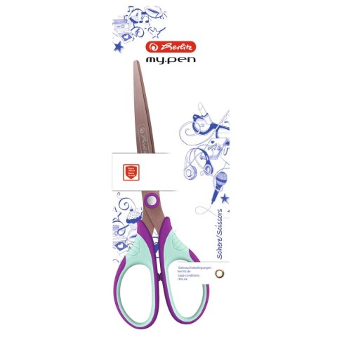 Nożyczki My.pen fiolet/mięta 50046744 18cm Herlitz (300006783)