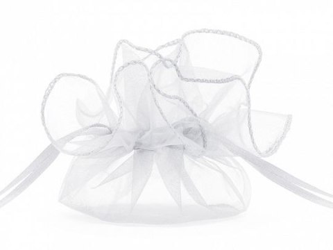 Organza Woreczki z organzy, biały, 25cm biały Partydeco (WRG6-008-10)