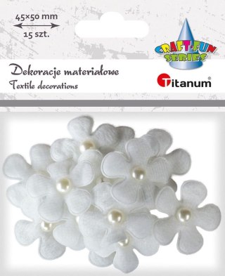 Ozdoba materiałowa Craft-Fun Series kwiaty z perełką Titanum (BY245)