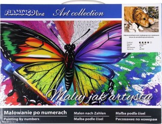 Zestaw kreatywny Malowanie po numerach 30x40cm Pies i koty Flamingo Line (FC165)
