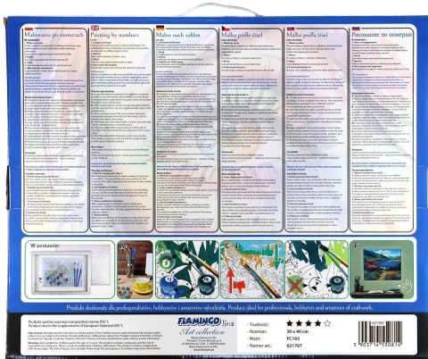 Zestaw kreatywny Malowanie po numerach 30x40cm Pies i koty Flamingo Line (FC165)