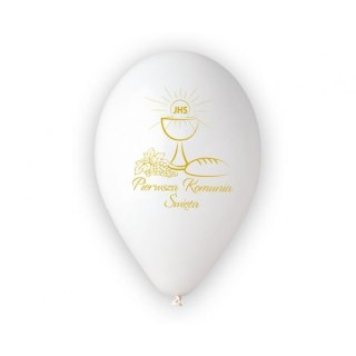 Balon gumowy pierwsza komunia kielich biała 330mm 13cal Godan (GS120/PKK/25)
