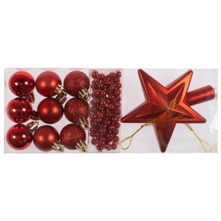 Bombki Zestaw choinkowy (11 elementów) czerwony plastik Arpex (BN7871CZE-7864)