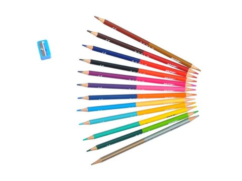 Kredki ołówkowe Duo trójkątne z temperówką 12 kol. (6300622)