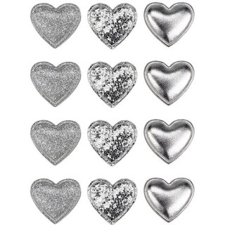 Ozdoba materiałowa Craft-Fun Series samoprzylepna Srebrne serduszka Titanum (BJ25042712)