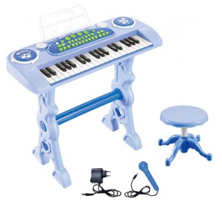 Pianino elektryczne z krzesełkiem niebieskie Lean (23405)