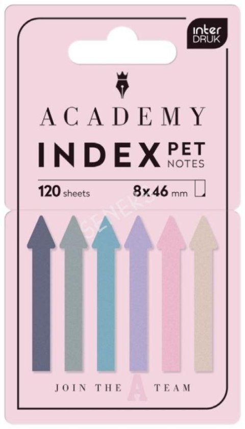 Zakładki indeksujące ACADEMY ARROWS PASTEL 120k [mm:] 80x460 Interdruk (W PODAJNIKU)