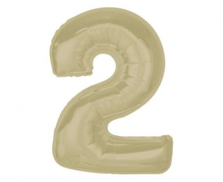 Balon foliowy Smart cyfra 2, matowa latte, 92 cm Godan (CH-S9L2)
