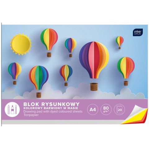 Blok rysunkowy bloki A4 kolorowy 80g 20k [mm:] 210x297 Interdruk (BLRK)