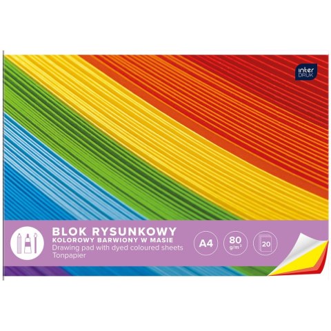Blok rysunkowy bloki A4 kolorowy 80g 20k [mm:] 210x297 Interdruk (BLRK)