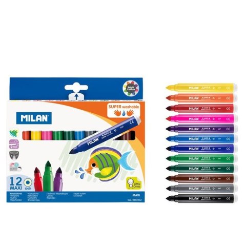 Flamaster Maxi Super Washable 12 kol. Milan (692412)