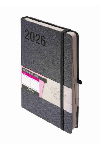 Kalendarz książkowy (terminarz) 2026 RUBI terminarz A5 Antra (grafitowy)