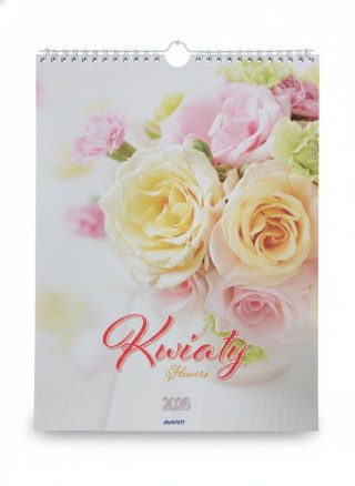 Kalendarz ścienny MAŁY SPIRALA KWIATY 230mm x 305mm Avanti (KSMS-6)