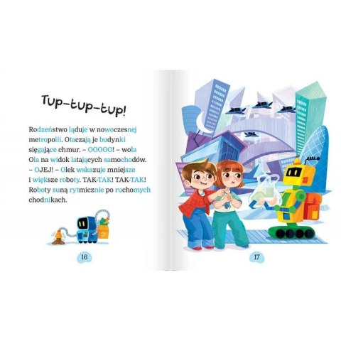 Książka dla dzieci Uczę się czytać. Duże litery. Podział na sylaby. Wyprawa w przyszłość