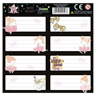 Naklejka na zeszyt Baletnica [mm:] 160x160 Derform (NNZBL12)