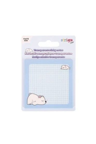 Notes samoprzylepny (karteczki) TRANSPARENTNE NIEBIESKIE niebieski 50k [mm:] 73x73 Strigo (SSN047)