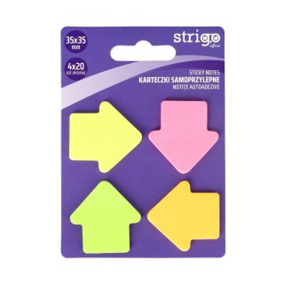 Notes samoprzylepny (karteczki) strzałki 4kol 4x20 mix 80k [mm:] 35x35 Strigo (SSN034)
