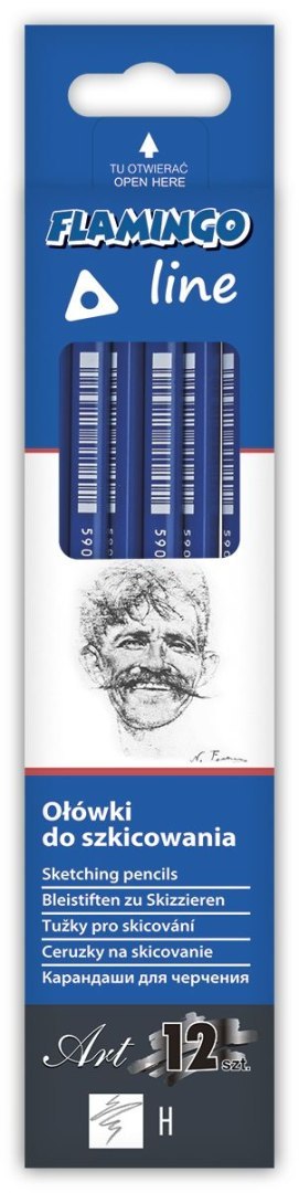 Ołówek w kartonowym pudełku H Flamingo Line
