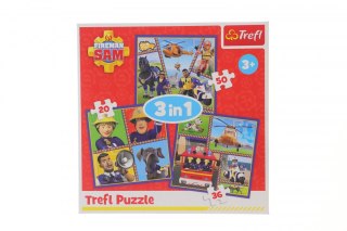 Puzzle Strażak Sam 3w1 el. Trefl (34868)