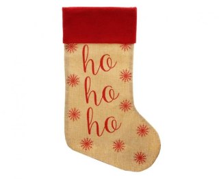 Skarpeta świąteczna z juty Ho Ho Ho, 46 cm Godan (NW-SSHO)