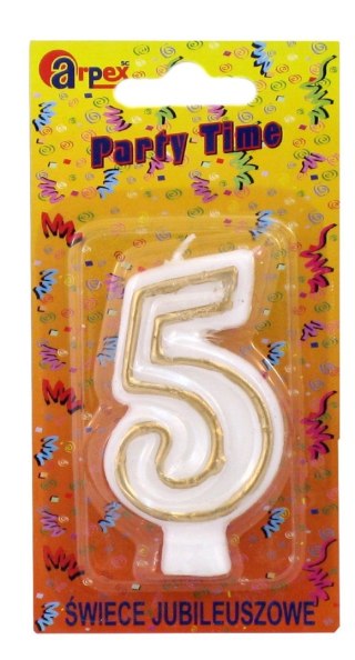 Świeczka urodzinowa Brak Party NUMERKI BIAŁE Arpex (D9906-4)