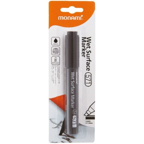 Marker specjalistyczny Do Mokrych Powierzchni 2080140503 C 571/1B wkład czarny ścięta końcówka Monami (160-2532)