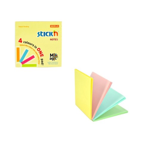 Notes samoprzylepny (karteczki) Magic Pads pastel mix 100k [mm:] 76x76 Stick'n (21574)