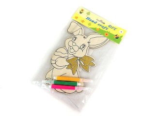 Ozdoba wielkanocna zawieszka drewniana któlik zestaw z flamastrami One Dollar (367944)