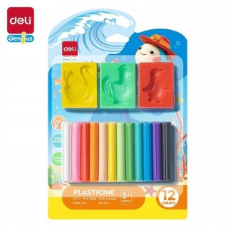 Plastelina 12 kol. z foremkami mix Argo (EH717)