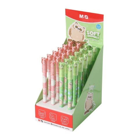 Długopis wymazywalny Soft Animals Sowa wkład niebieski 0,7mm Mg (AKPC52R2)