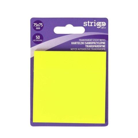 Notes samoprzylepny (karteczki) NEONOWE żółty 50k [mm:] 75x75 Strigo (SSN032)