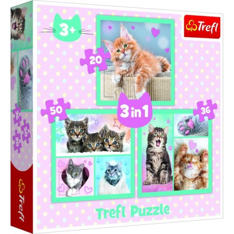 Puzzle Słodkie zwierzaki 3w1 el. Trefl (34862)