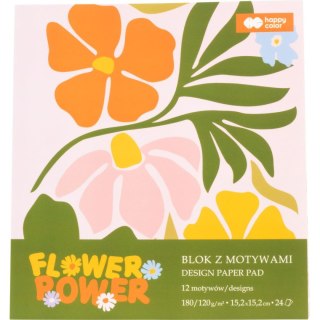 Zeszyt papierów kolorowych Blok z motywami BLOOM B5 mixg 24k [mm:] 152x152 Happy Color (HA 3818 1515-BL)