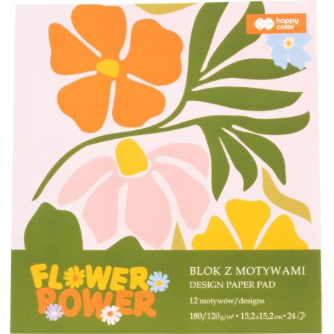 Zeszyt papierów kolorowych Blok z motywami BLOOM B5 mixg 24k [mm:] 152x152 Happy Color (HA 3818 1515-BL)