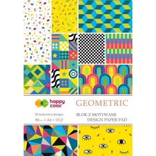 Zeszyt papierów kolorowych Z motywami geometrycznymi Happy Color (HA 3808 2030-E)