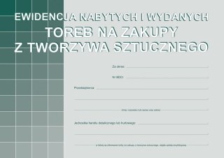 Druk offsetowy Ewidencja nabytych i wydanych toreb na zakupy z tworzywa sztucznego A5 16k. Michalczyk i Prokop (S-200-3)