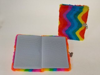 Notes (notatnik) pluszowy z kłódką A5 krata [mm:] 210x150 Adar (605992)