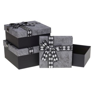 Pudełko na prezent Rozette (PUG-24254-KW GREY set 3 pcs)