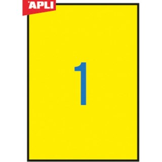 Etykieta samoprzylepna A4 żółty [mm:] 210x297 Apli (AP1599)