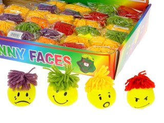 Gniotek buźka 5x6cm z włosami z włóczki Adar (560093)