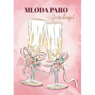 Kartka składana Karnet B9 ślub kieliszki A5 Henry (5905701483013)