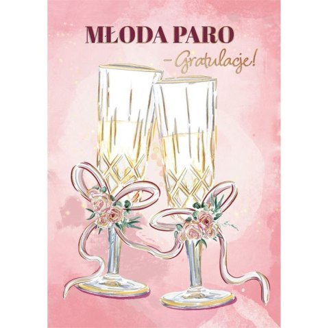 Kartka składana Karnet B9 ślub kieliszki A5 Henry (5905701483013)