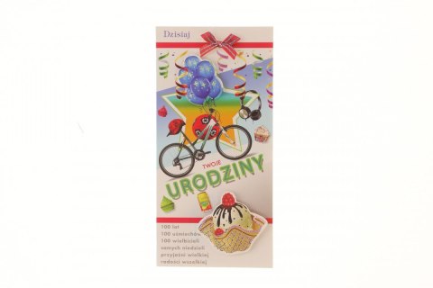 Kartka składana Lux Urodziny młodzież DL Top Graphic (DLXO)